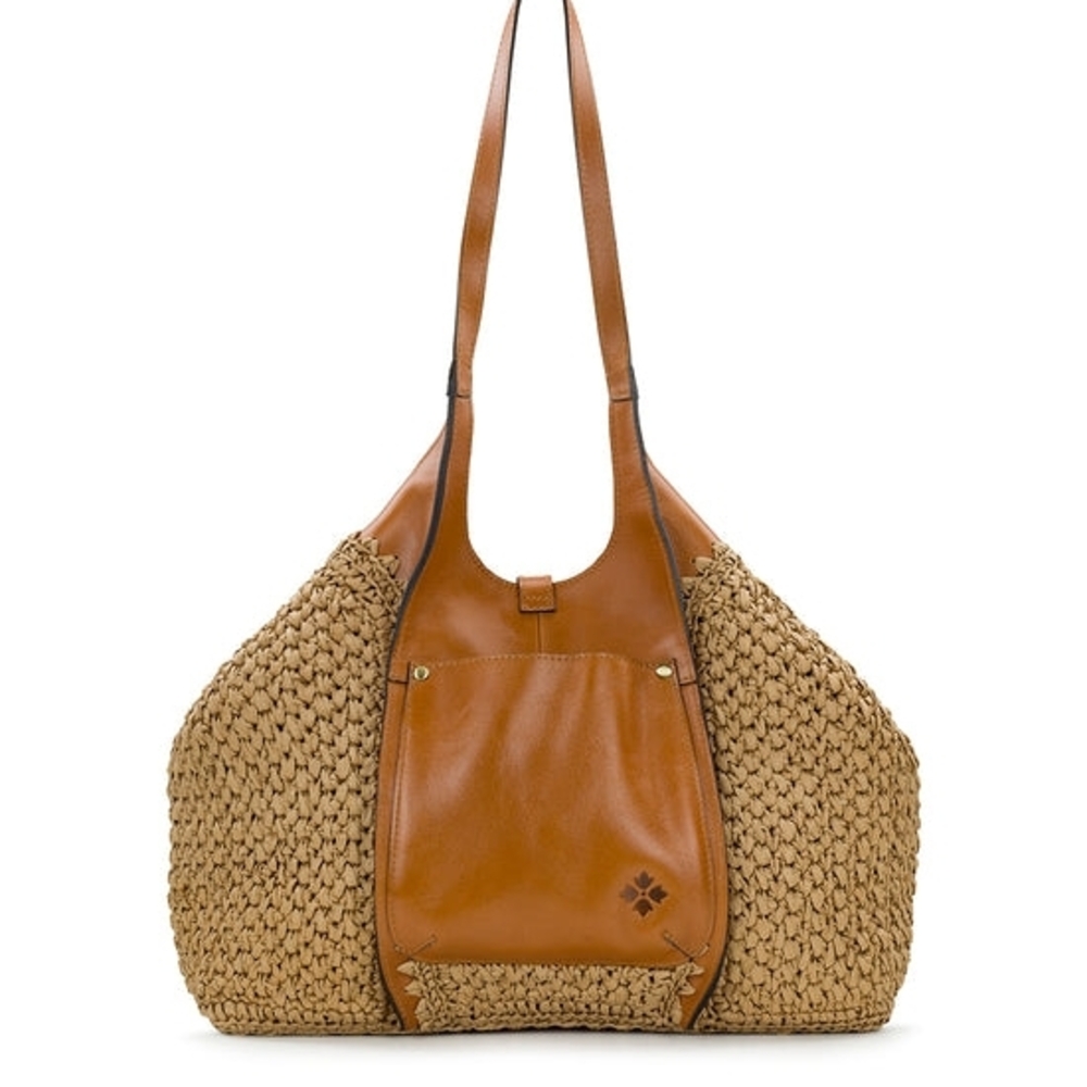 Patricia Nash Tan Woven Straw & Leather Tote - Picture 3 of 6